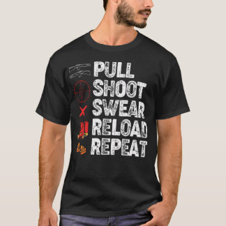 Camiseta Amantes Divertidos de Tiro ao Prato Pulam Atiram X