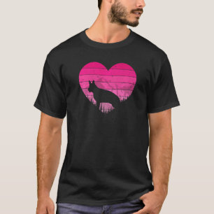 Camiseta Amantes do Pastor Alemão Retro Coração Vintage Val