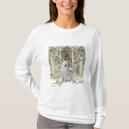 Camiseta Amantes do Samoyed Natal