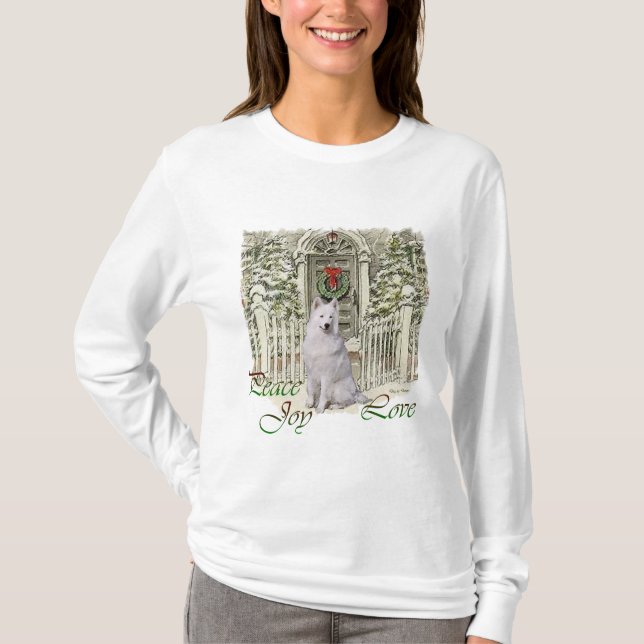 Camiseta Amantes do Samoyed Natal (Frente)
