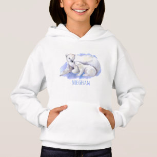 Camiseta amantes do urso polar fofo adicionam nome