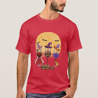 Camiseta Amantes do vinho amigos do halloween