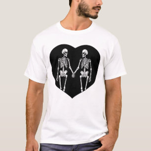 Camiseta Amantes Esqueleto Coração
