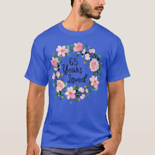 Camiseta Amantes Homens De 65 Anos Mulheres Floral 65 Anos 