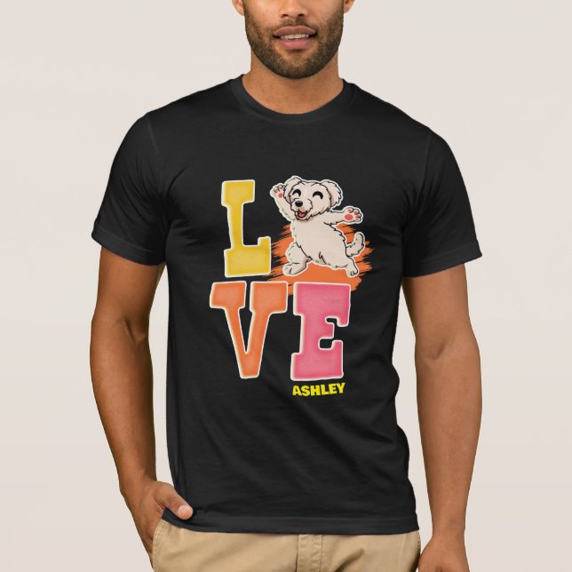 Camiseta Amantes malteses adoram cor (Frente)