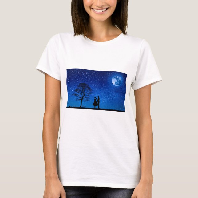 Camiseta Amantes sob lua de cheio (Frente)