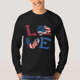 Camiseta Amar Acampamento Nos Eua Bandeira 4 De Julho Sacud
