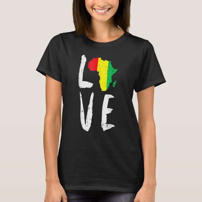 Camiseta Amar África História Negra Mês África Americana (Frente)
