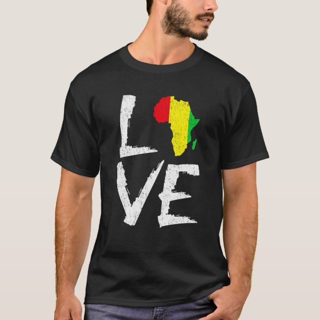 Camiseta Amar África História Negra Mês África Americana (Frente)