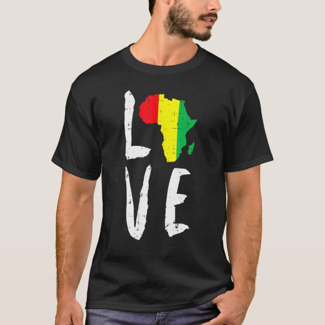 Camiseta Amar África História Negra Mês África Americana (Frente)