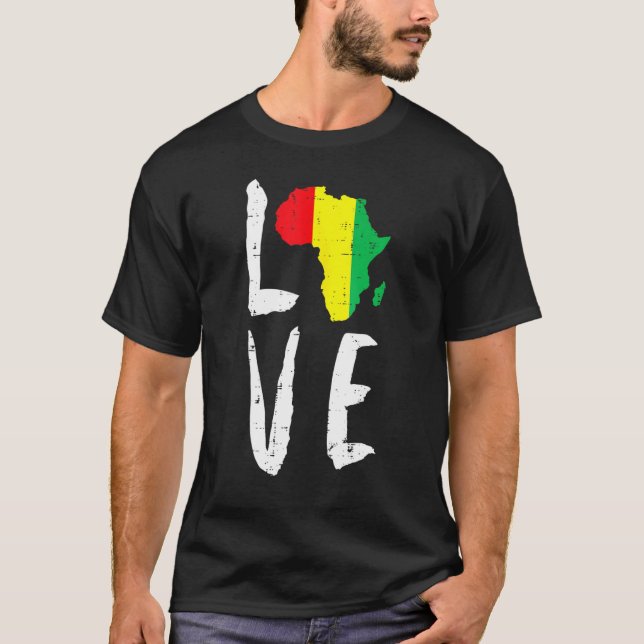 Camiseta Amar África História Negra Mês África Americana (Frente)