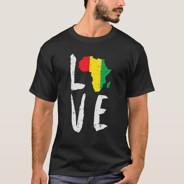 Camiseta Amar África História Negra Mês África Americana (Frente)