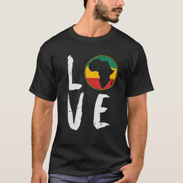 Camiseta Amar África História Negra Mês África Americana (Frente)