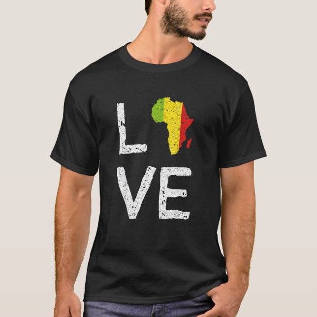 Camiseta Amar África História Negra Mês África Americana (Frente)