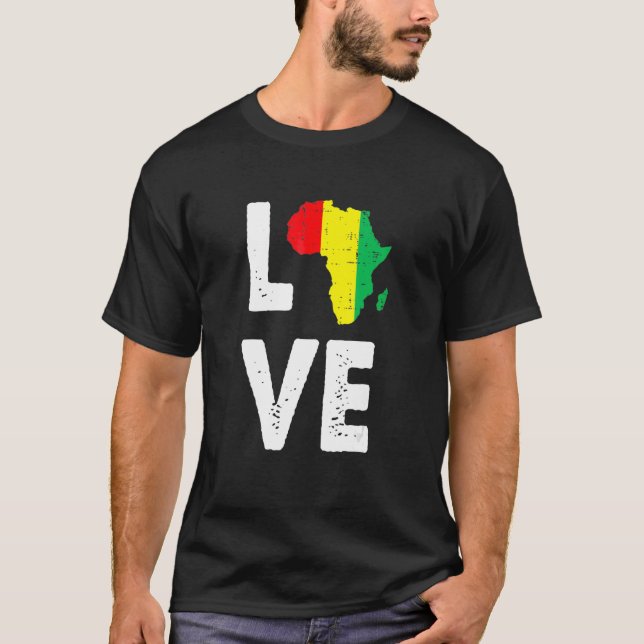 Camiseta Amar África História Negra Mês África Americana (Frente)
