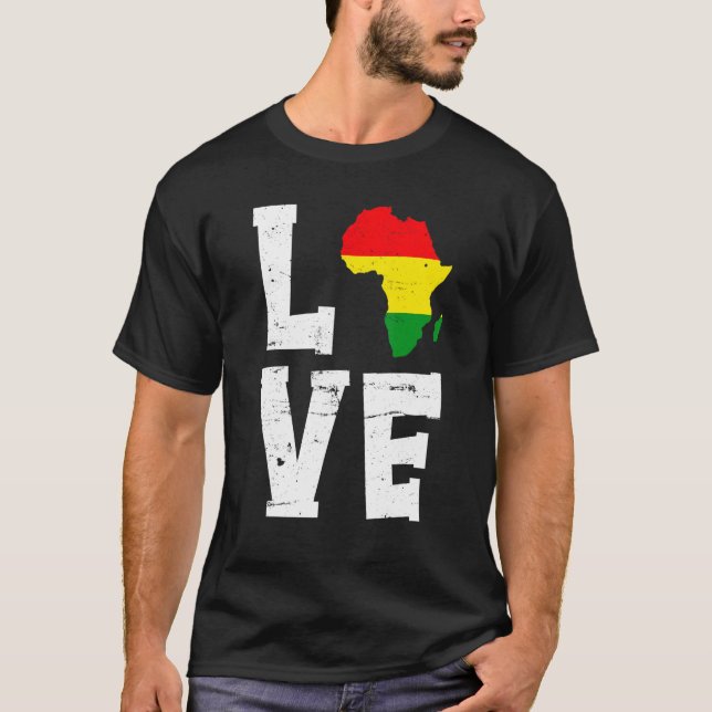 Camiseta Amar África História Negra Mês África Americana (Frente)