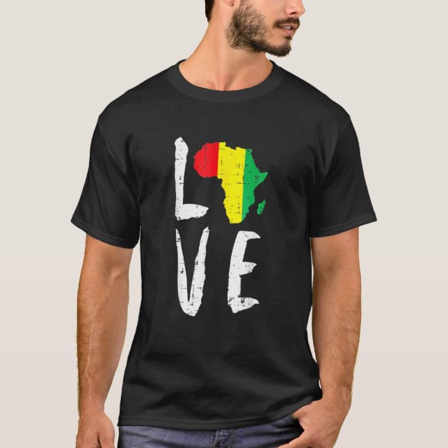 Camiseta Amar África História Negra Mês África Americana (Frente)