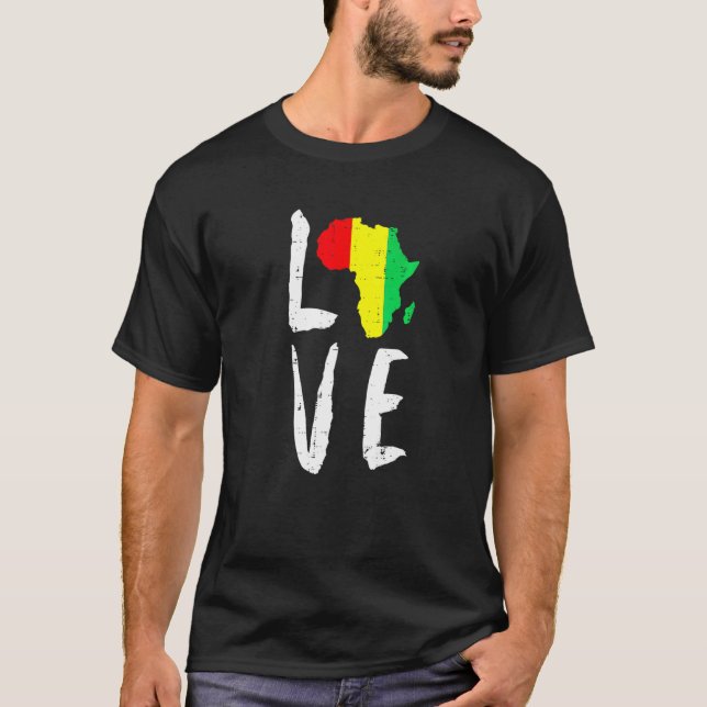 Camiseta Amar África História Negra Mês África Americana (Frente)