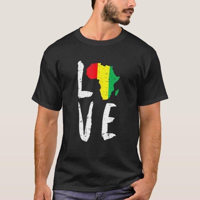 Camiseta Amar África História Negra Mês África Americana (Frente)