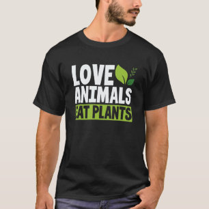 Camiseta Amar Animais Comer Plantas Vegano Vegetariano Anim