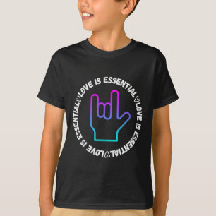 Camiseta Amar ASL - Reconhecimento de Deficiência de Sinais