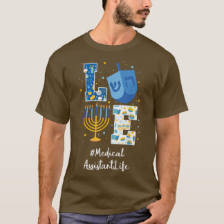 Camiseta Amar assistente médico Hanukkah judeu Chanukah Ha