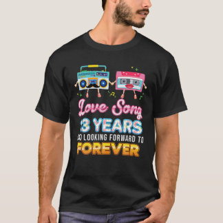 Camiseta Amar Canção 13 Anos 13 Casset de Aniversário