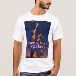 Camiseta Amar Como a Galáxia – Noite Estrelada Romântica Ca