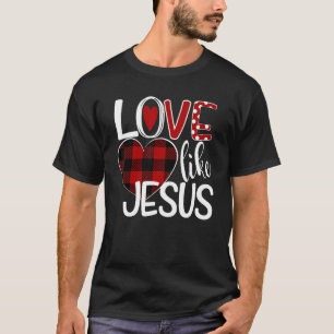 Camiseta Amar Como Jesus Coração Xadrez Búfalo