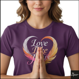 Camiseta Amar Como Jesus Roteiro de Coração de Pena