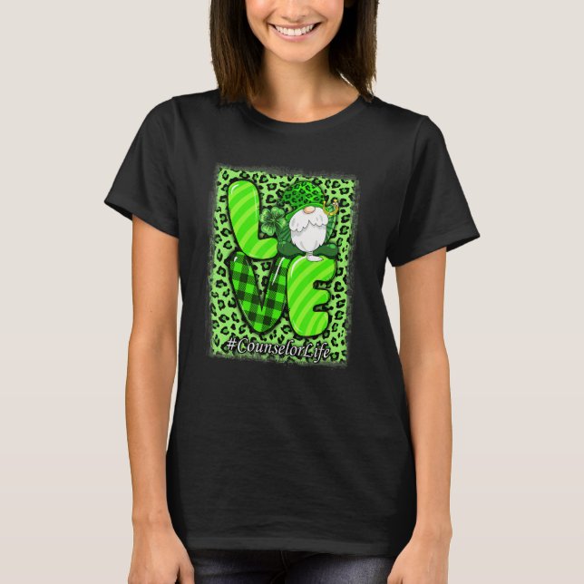 Camiseta Amar Conselheiro da Vida Leopard Shamrock Gnoma Pa (Frente)
