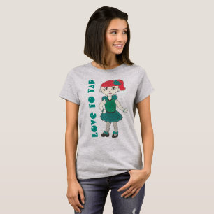 Camiseta Amar Dançarino Professora Dança Tapdance Girl Cons