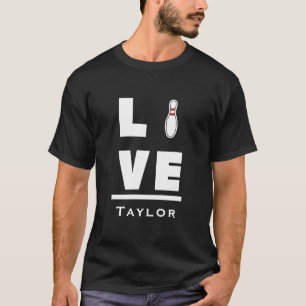 Camiseta Amar E Viver Boliche Jogador Fã Desporto Nome