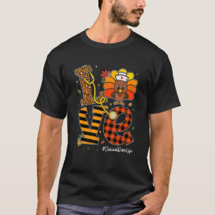 Camiseta Amar Enfermeira Clínica Vida Outono Enfermeira Per