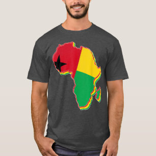 Camiseta Amar Guiné-Bissau Bandeira com África Mapa Bissau