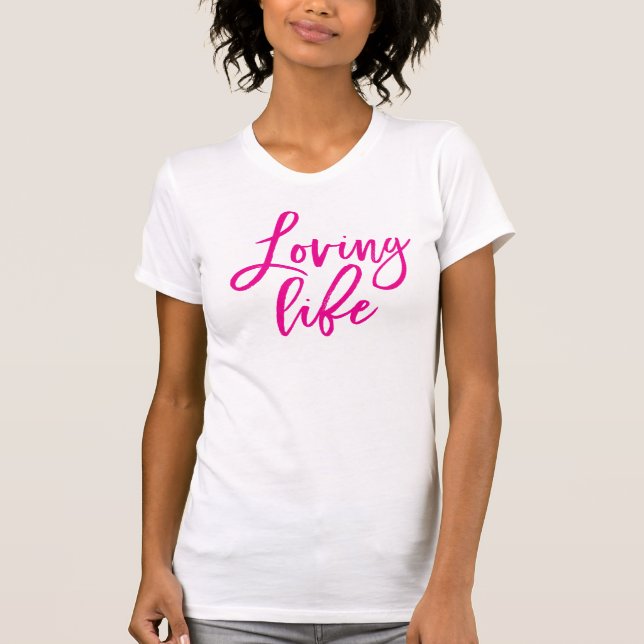 Camiseta AMAR LIFE- Mínimo de Tendência de Script - Cotação (Frente)
