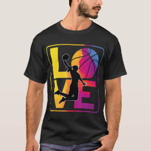 Camiseta Amar Meninas Adolescentes de Basquete Mulheres Aqu