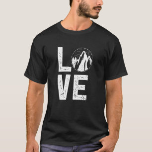 Camiseta Amar Montanha Caminhando Tent Camping Rock Escalan