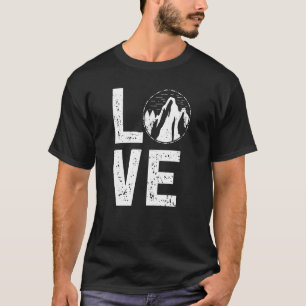 Camiseta Amar Montanha Caminhando Tent Camping Rock Escalan