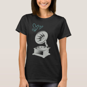 Camiseta Amar Música Gramofone Antiga Escola