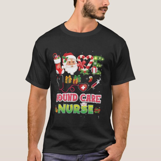 Camiseta Amar Papais noeis de Enfermeira de Natal Candy Can (Frente)