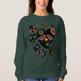 Camiseta Amar Pássaros Arte Folclórica Escandinava