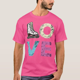 Camiseta Amar Patinação Artística Para Meninas de Patinação