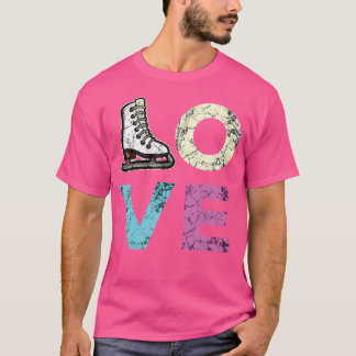 Camiseta Amar Patinação Artística Para Meninas de Patinação