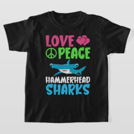 Camiseta Amar Paz Tubarões-Hammerhead Tubarão-Mar-Fão