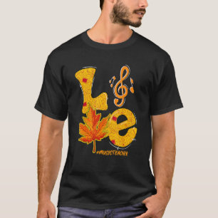 Camiseta Amar Professor de Música Feliz Ação de Graças Vibe