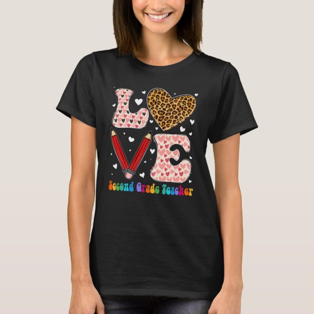 Camiseta Amar Xadrez-leopardo do segundo grau professor Val (Frente)
