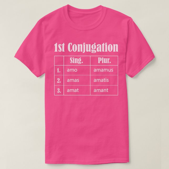 Camiseta Amare Conjugation Latim eacher Language Latim (Frente do Design)