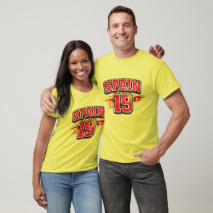 Camiseta Amarela de Fã de Futebol da Espanha - Vi