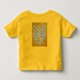 Camiseta amarela de pintura de anjo (Imagem atrás